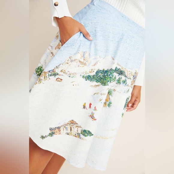 ❄️ Anthropologie Corey Lynn Calter Winter Wonderland Skirt - Picture 3 of 4